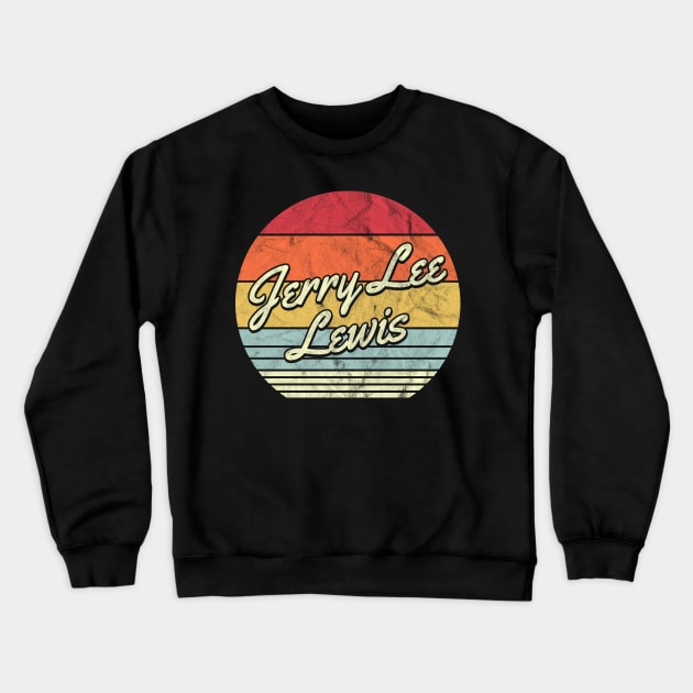 Jerry Lee Lewis Retro 70s Style Sunset Crewneck Sweatshirt by Horton Cyborgrobot